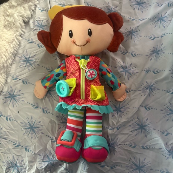 Playskool Learn Dress Up Doll Plush Sensory Girl Zipper Button Buckles Strap 13" - Picture 1 of 3